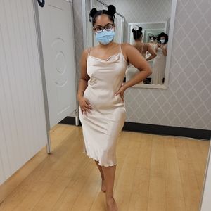Cowl Neck Satin Slip Dress
